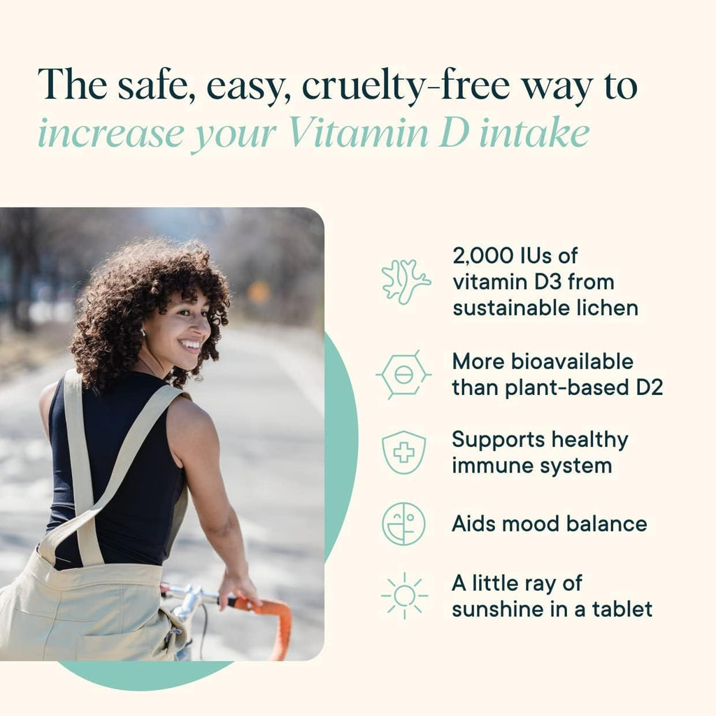 Vitamina D3 2000 IU Vegana - Comprimibles de Liquen - Ora Organic