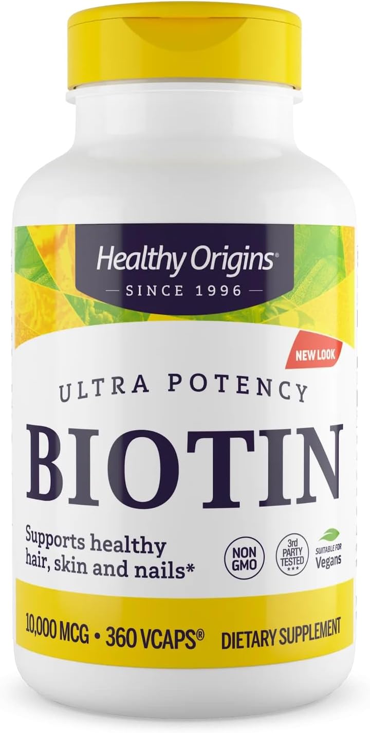 Healthy Origins Biotina 10,000 mcg (10 mg), 360 Cápsulas Vegetales