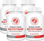 Silver Fern Multivitamínico Diario de Alimentos Integrales con Mezcla de Minerales Traza - 4 Botellas - 60 Cápsulas Vegetales Cada Una - 120 Días de Suministro - Natural, No Transgénico, Vegano - Cero Sintéticos