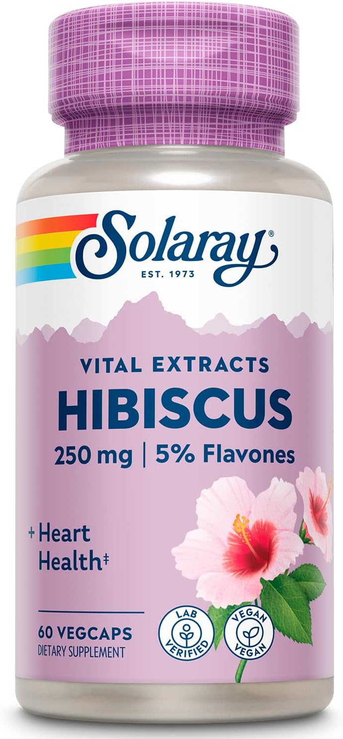 SOLARAY Hibiscus Flower Extract - 250 mg, 60 Vegan Capsules
