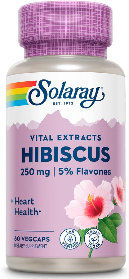SOLARAY Extracto de Flor de Hibisco - 250 – Potencia estandarizada: 250 mg de extracto por cápsula aseguran una – Image 1