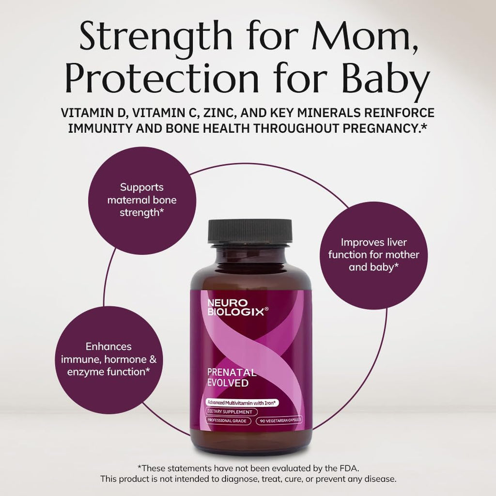 Neurobiologix Prenatal Evolved - Multivitamínico Prenatal Completo para Mujeres