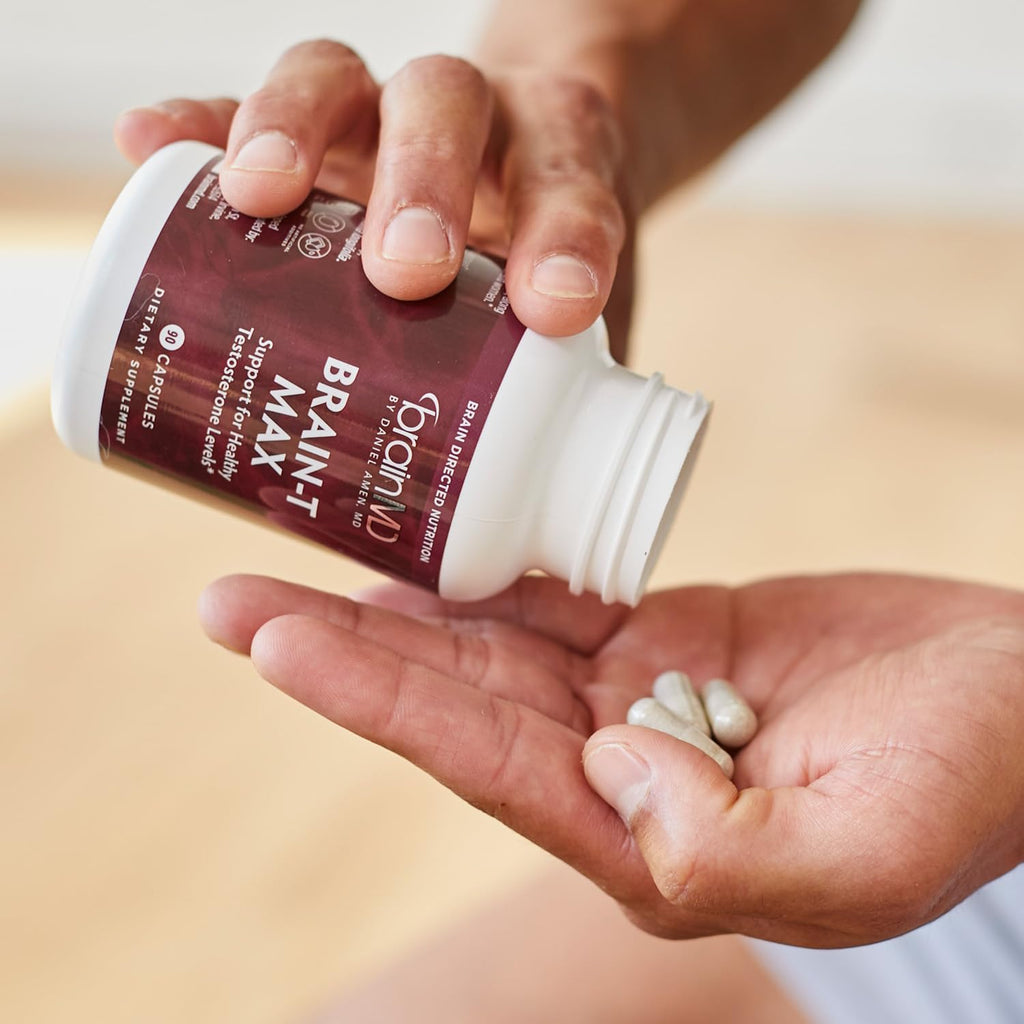BrainMD Brain T-Max - Suplemento Natural de Apoyo a la Testosterona con Tribulus Terrestris y Fenugreek - 60 Cápsulas