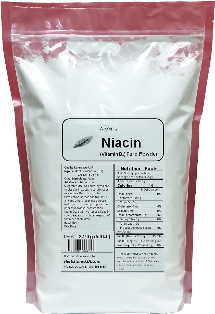 Niacina Vitamina B3 Pura en Polvo (500 g)
