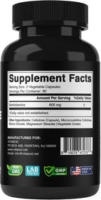 Vitabod Benfotiamina 600mg – 180 Cápsulas Vegetarianas – Suplemento de Vitamina B1 Liposoluble