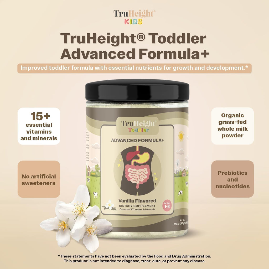 TruHeight Toddler Advanced Formula+ (Vainilla) - Bebida Nutricional Multivitamínica para Toddlers de 1 a 3 Años