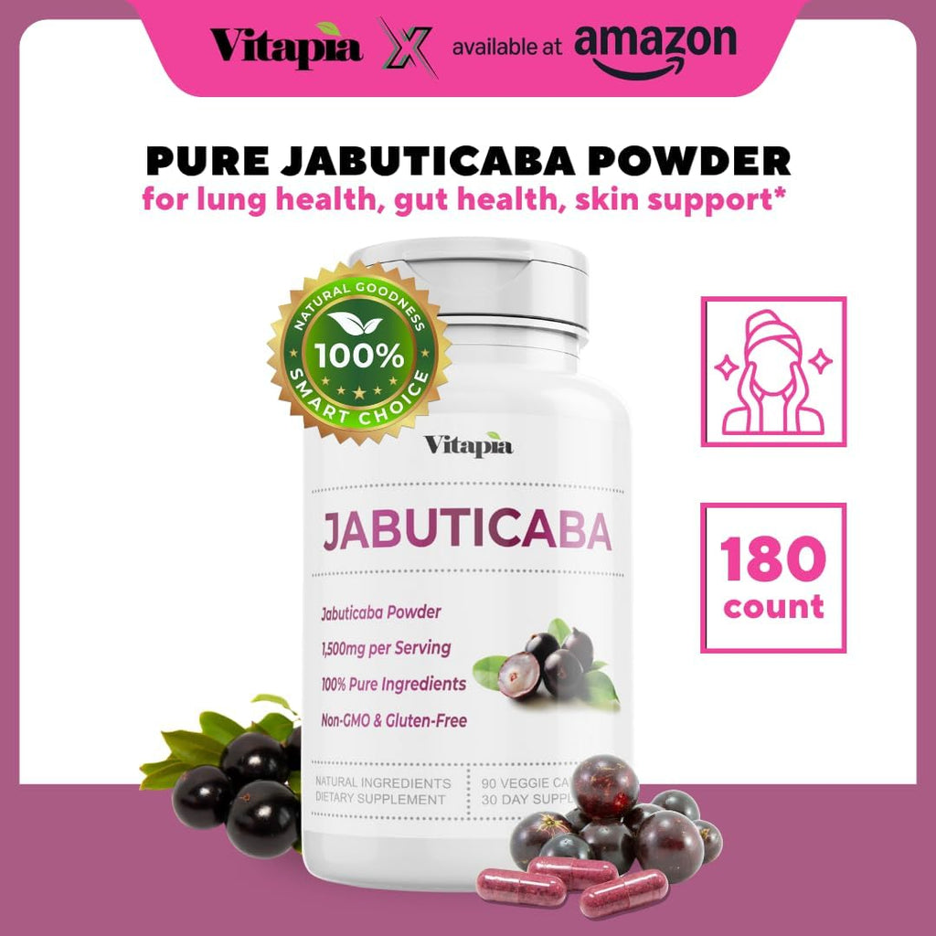 Jabuticaba en Polvo 1500mg por Dosis - 180 Cápsulas Veganas