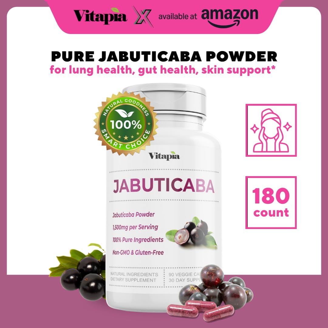 Jabuticaba en Polvo 1500mg por Dosis - 180 Cápsulas Veganas