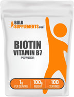 BulkSupplements Biotina en Polvo 10000 mcg - Vitamina B7 - 1 kg