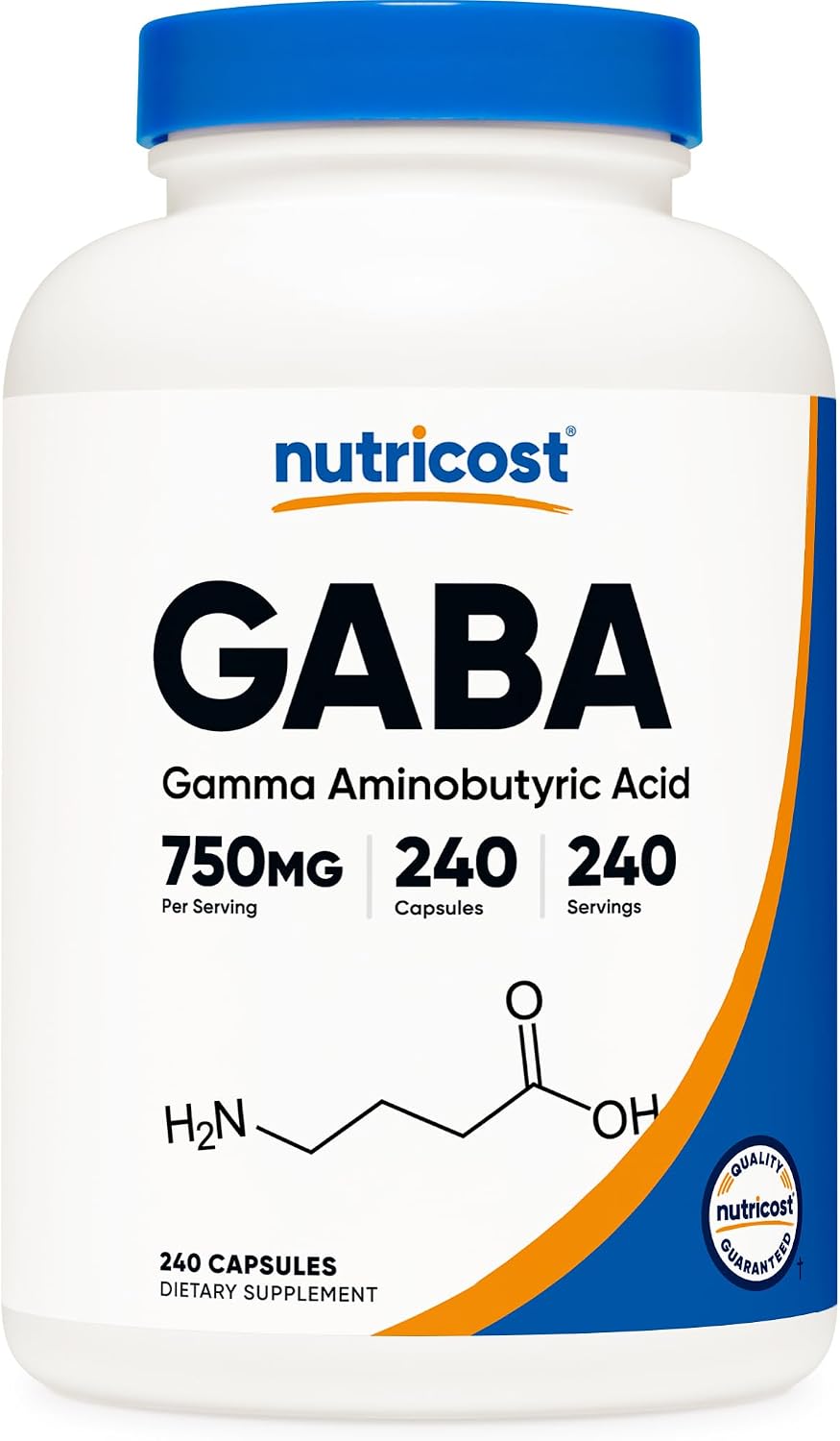 Nutricost GABA (Ácido Gamma-Aminobutírico) 750mg, 240 Cápsulas