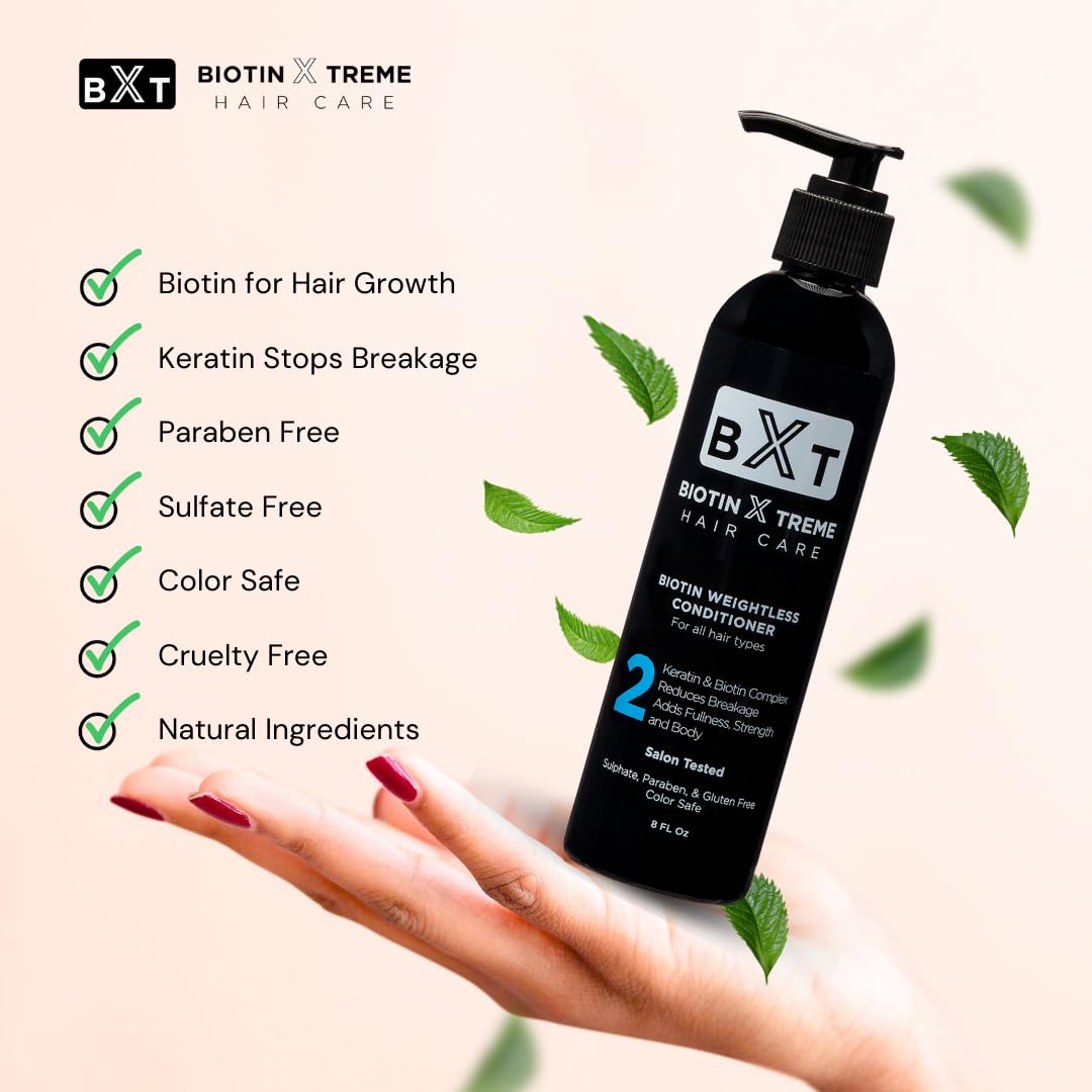 Biotin X Treme Pack de Crecimiento Capilar: Champú Natural (240 ml) y Spray Restaurador – Bloqueador de DHT, Estimulador de Folículos, Sin Sulfatos, Sin Parabenos