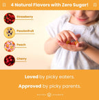 NutraChamps Gominolas Multivitamínicas para Niños | Sin Azúcar | 120 Gominolas | Vegano y Sin OGM | Sabores Fresa, Maracuyá, Melocotón y Cereza