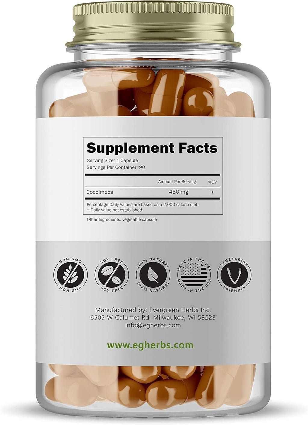 Cocolmeca Capsules - 450 mg - 90 Cápsulas - Smilacaceae, Greenbrier, Sarsaparilla, Smilax