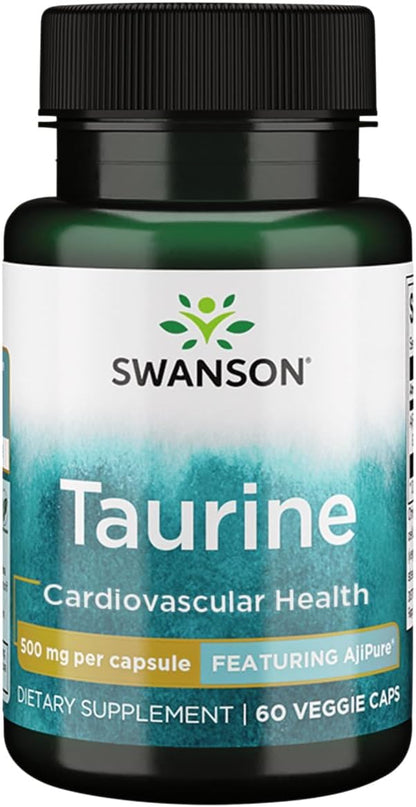 Swanson Ajipure Taurina 500 mg, 60 Cápsulas – Función muscular: Este aminoácido contribuye al mantenimiento de la – Image 2