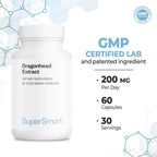 Supersmart - Extracto de Cabeza de Dragón 200mg al Día (Patented) - Suplemento DracoBelle de Cabeza de Dragón | No OGM y Sin Gluten - 60 Cápsulas Vegetales