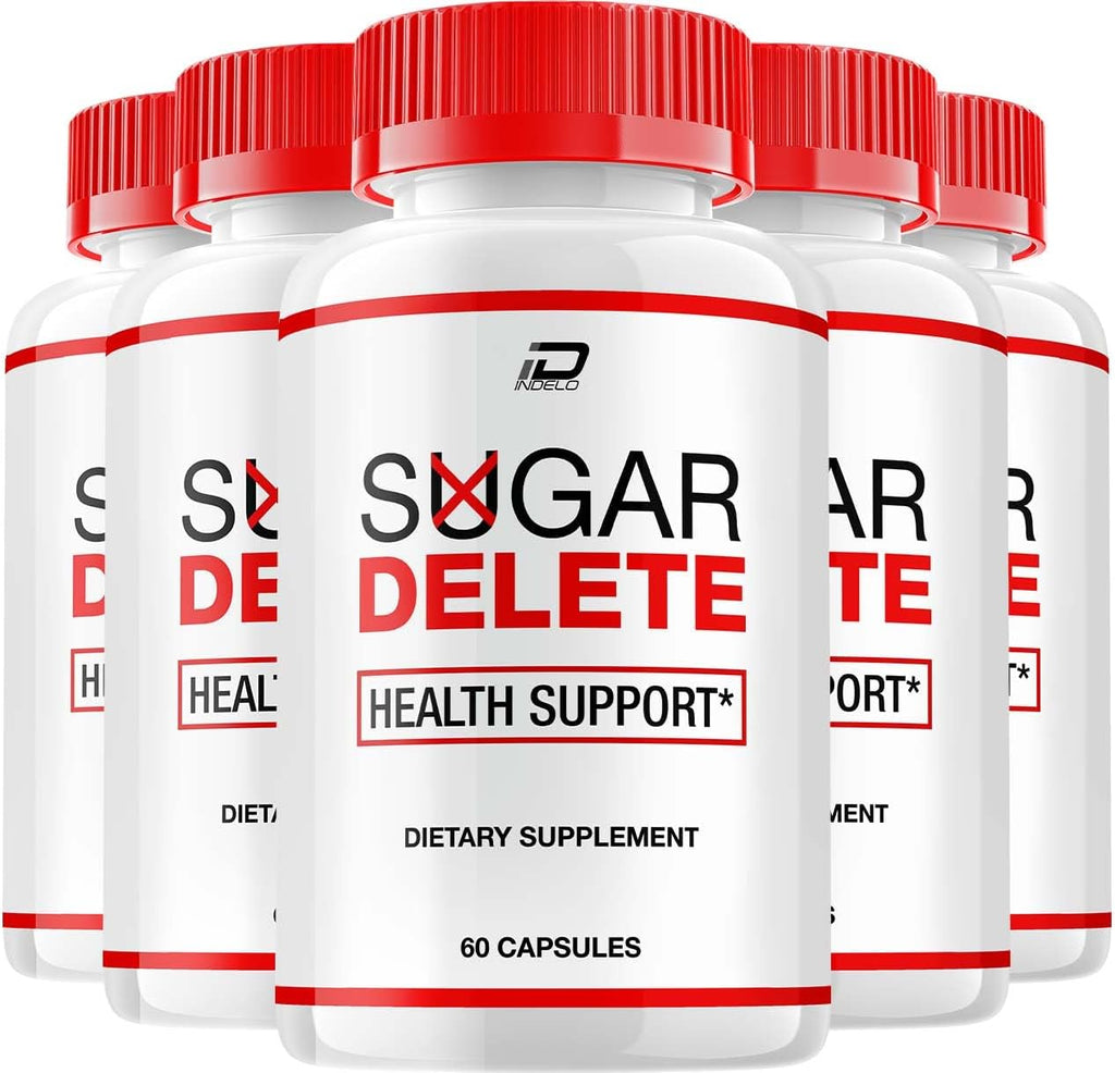 Sugar Delete Cápsulas – SugarDelete Sugar Optimizer Suplemento Avanzado, Fórmula Natural para Mantener Niveles Saludables, Máxima Potencia (5 Paquetes - 300 Cápsulas)