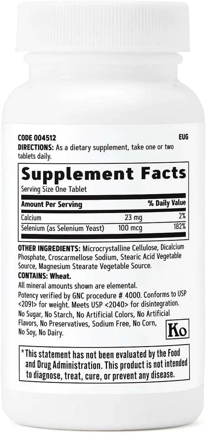 GNC Selenium 100mcg | 100 Comprimidos – Funcionamiento normal del sistema inmunitario: Ayuda a mantener las – Image 2