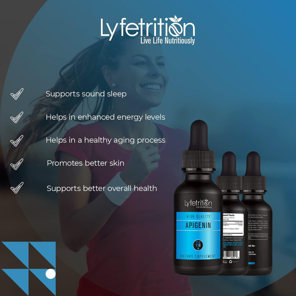 Lyfetrition Apigenina 70mg - Suplemento Líquido (118 ml, 220 dosis)