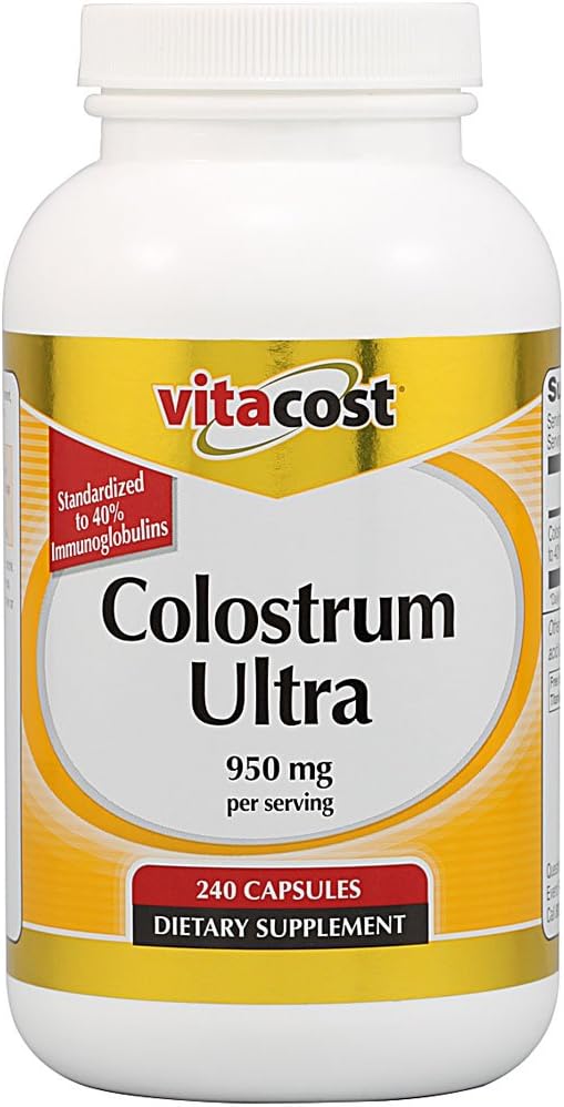 Vitacost Calostro Ultra 40% IgG, 950 mg por porción, 240 cápsulas