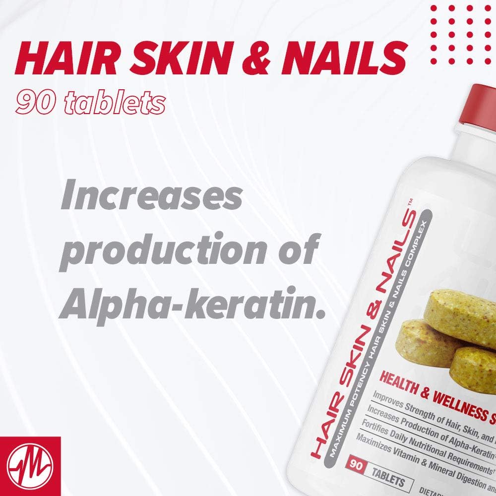 Metabolic Nutrition Hair Skin & Nails Maximum Potency Health and Wellness Solution 90 Tablets