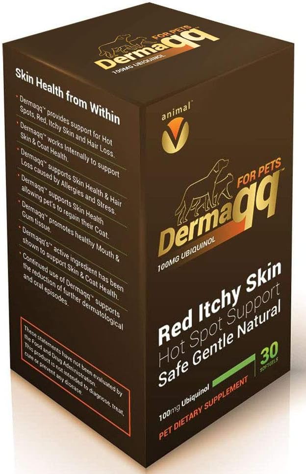 Dermaqq Ubiquinol para Perros y Gatos – CoQ10 para la Salud de la Piel, Puntos Calientes y Caída del Pelo (2 Cajas de 100 mg en Cápsulas Blandas)