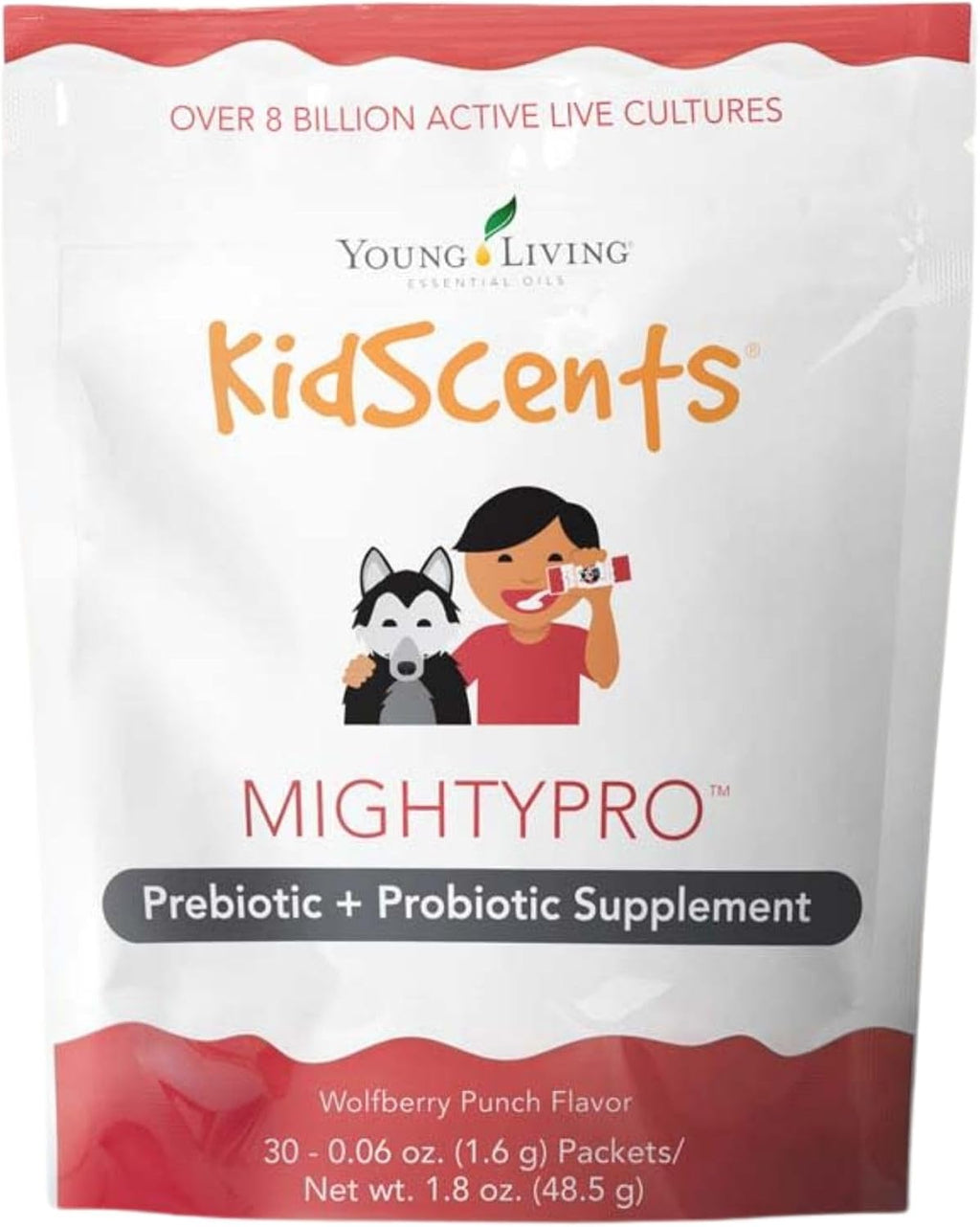 Young Living KidScents MightyPro - Probiótico y Prebiótico para Niños, 8 Mil Millones de Cultivos Vivos