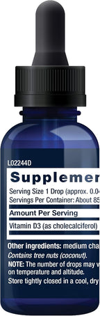 Life Extension Vitamina D3 Líquida, 50 mcg (2000 UI), Sin Sabor, Sin Gluten, No OGM, 29.57 ml