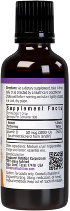 Bluebonnet Vitamin D3 2000IU Liquid Drops - Citrus Flavor - 30 ml