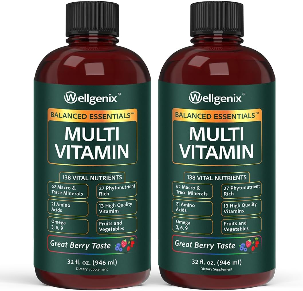 Wellgenix Balanced Essentials Multivitamínico Líquido, 2 Pack, 946 ml Cada