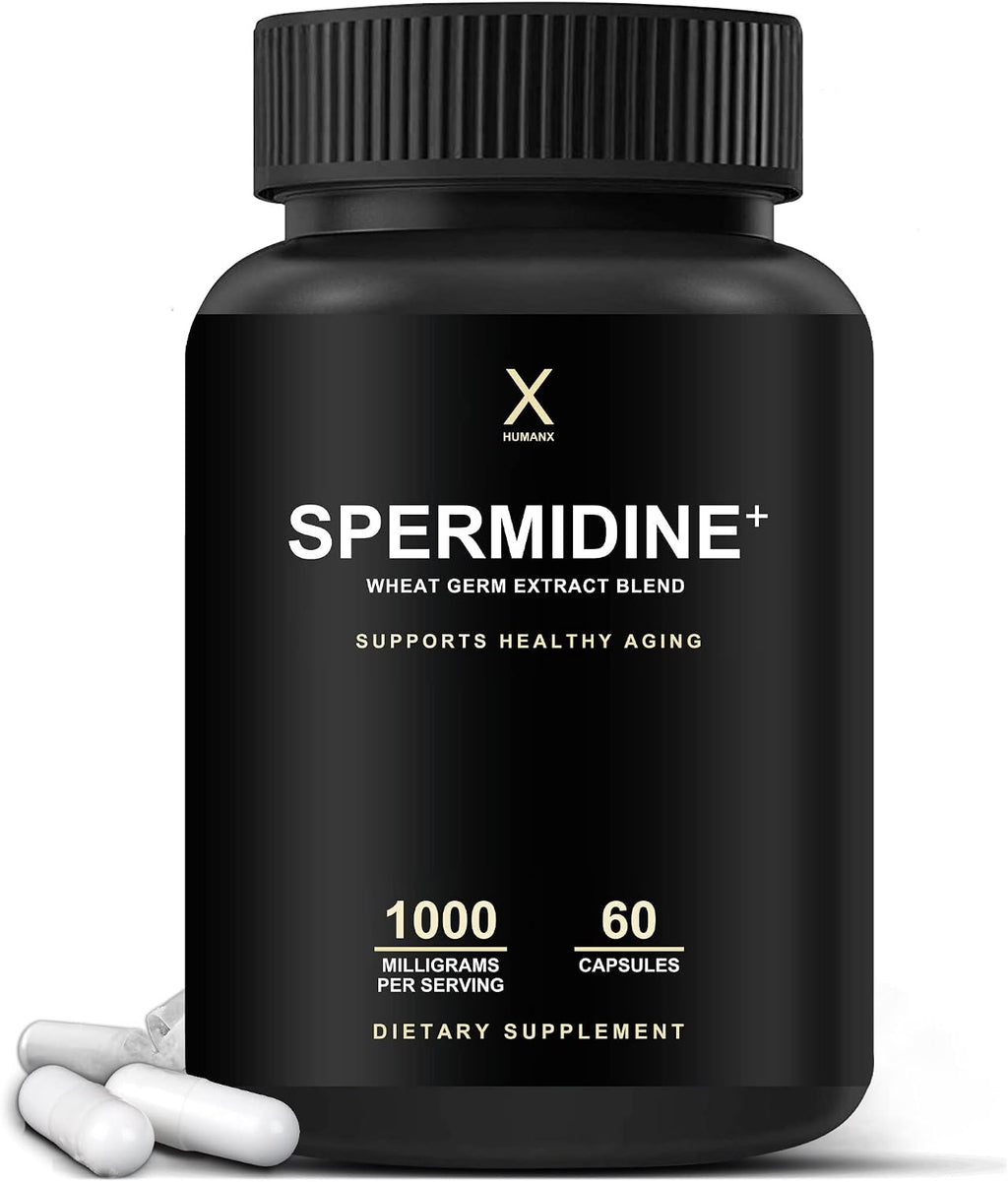 HUMANX Spermidine+ – Cápsulas de Extracto de Germen de Trigo Rico en Espermidina, Zinc y Tiamina