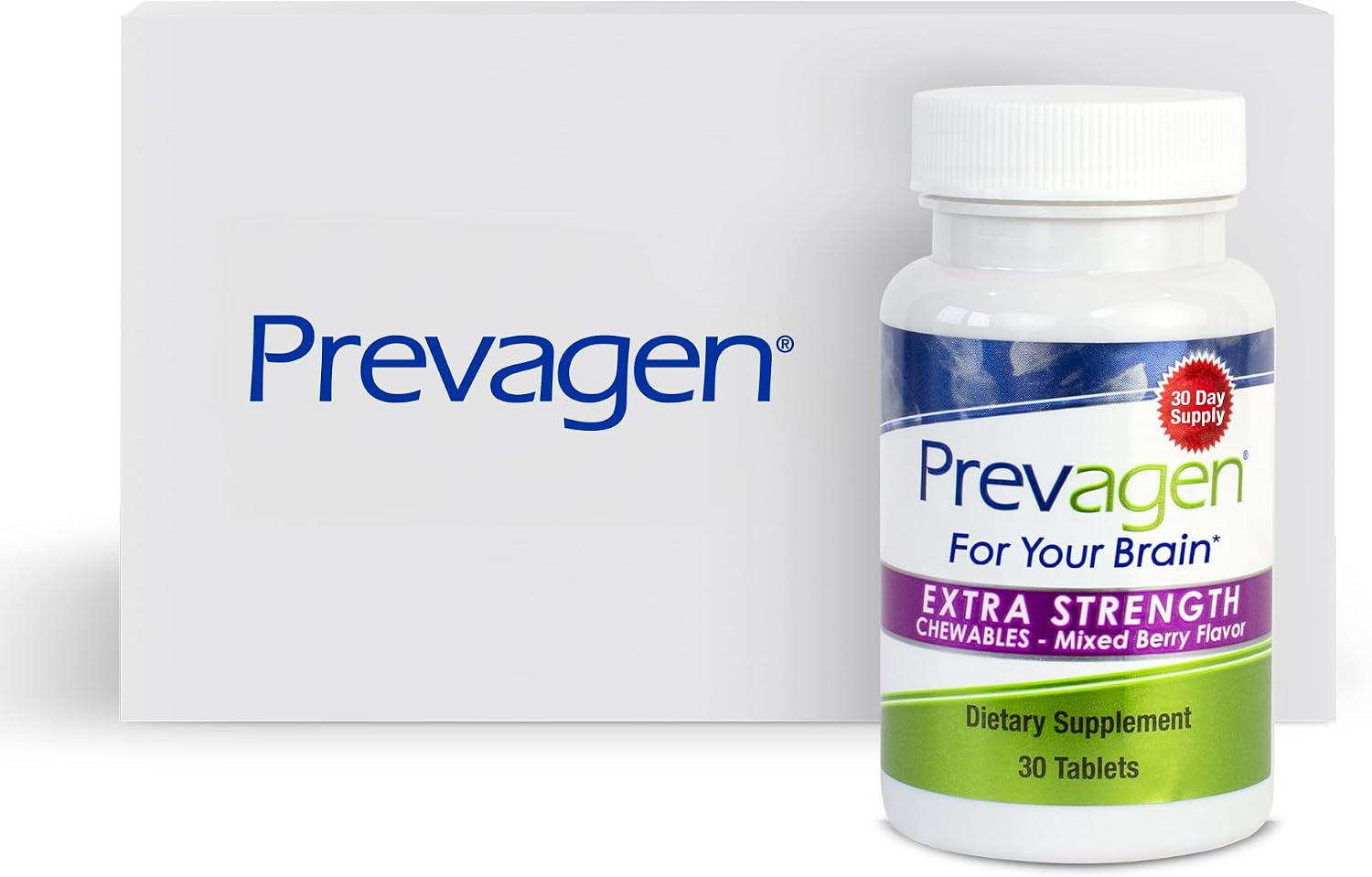 Prevagen Extra Strength Mixed Berry Chewables - 30 Comprimidos (Suministro para 1 Mes) | Formulado para el Cerebro | 20 mg de Apoaequorina más Vitamina D3