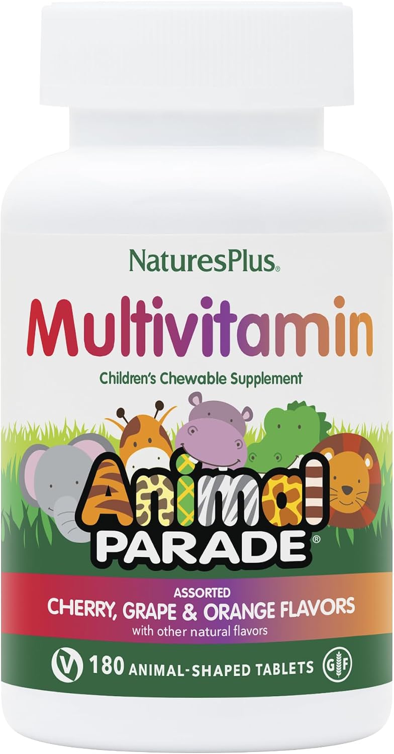 NaturesPlus Animal Parade Multivitamínico Masticable para Niños - Pack de 3 (540 comprimidos, 270 dosis) - Sabores Naturales