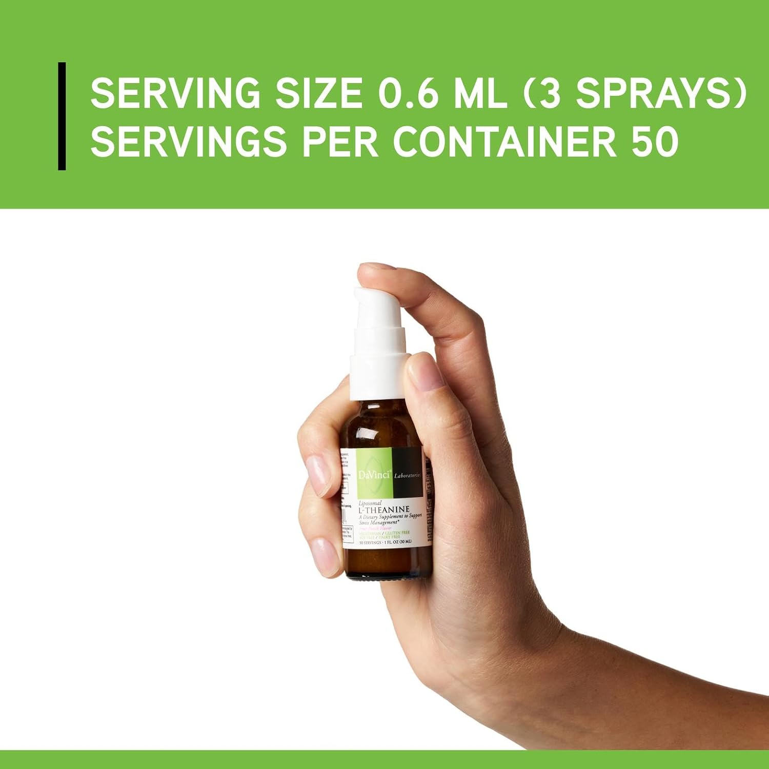 DAVINCI Labs L-Teanina Liposomal - Complemento para Estrés, Concentración y Relajación - 30 ml