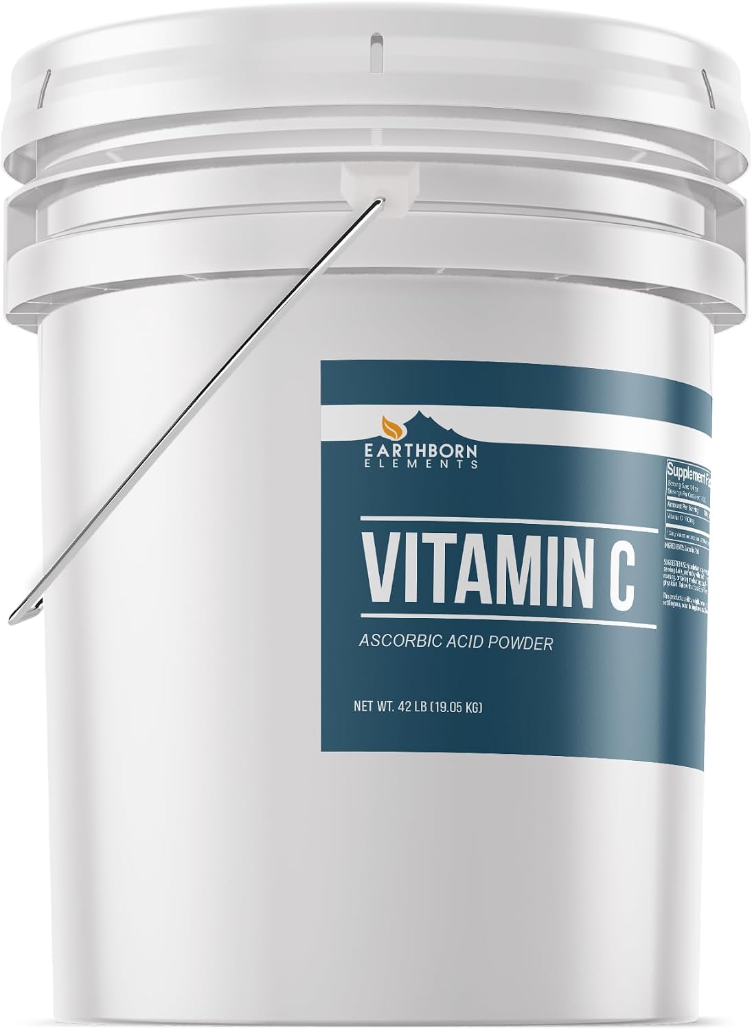 Earthborn Elements Vitamina C en Polvo (5 Galones) – Ácido Ascórbico Puro, Suplemento y Limpiador