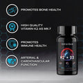 Leviathan Nutrition Vitamina D3 K2 2 en 1 | 360mcg Vitamina K2 (MK7) + Vitamina D3 5000 UI - Fórmula Vegana Orgánica