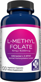 MD Life L-Methylfolate 15 mg - 30 Cápsulas - Complemento de Metilfolato Activo