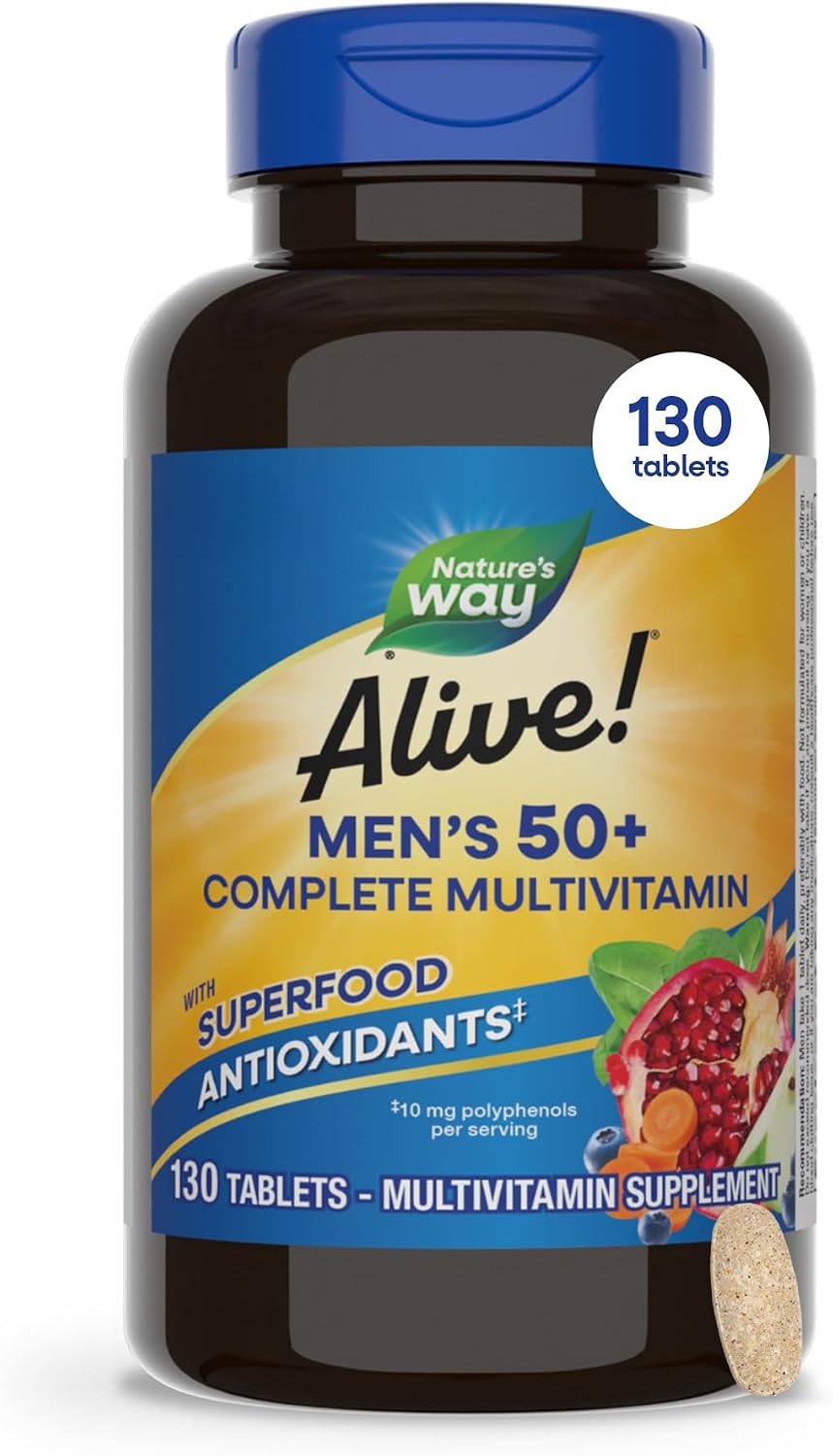 Nature's Way Alive! Multivitamínico Completo para Hombres 50+, 130 Comprimidos