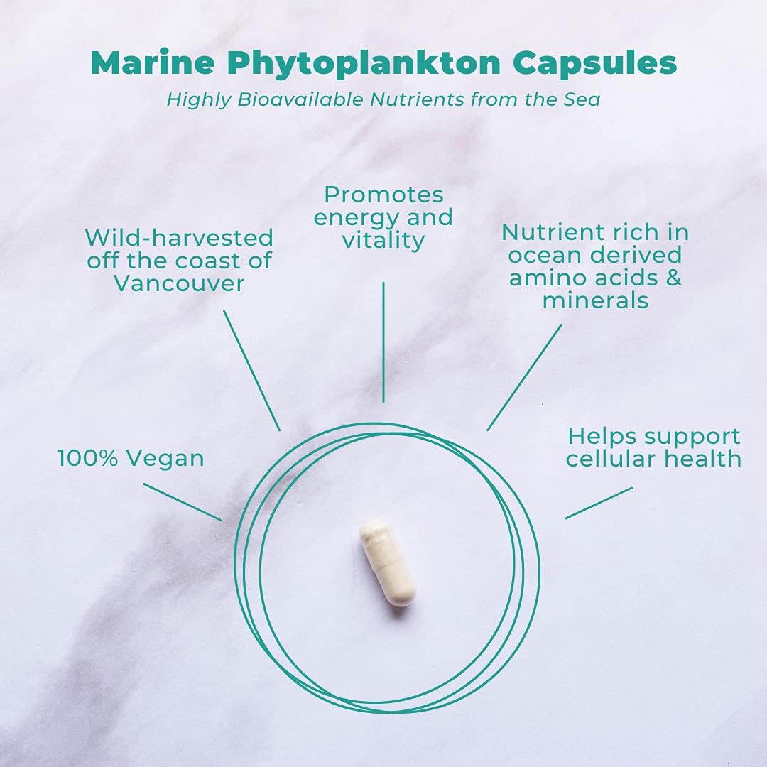 Cápsulas de Fitoplancton Marino - Suplemento Vegano con Alpha 3 CMP - 30 Cápsulas
