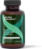 Neurobiologix Complejo de Vitamina D3 + K2 Cofactor, 10.000 UI D3 con K2 MK-7, Zinc y Boro, 60 Cápsulas