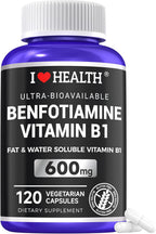 Vitamin B1 500mg con Benfotiamina 20mg, 120 Cápsulas – Complejo B-1 2 en 1