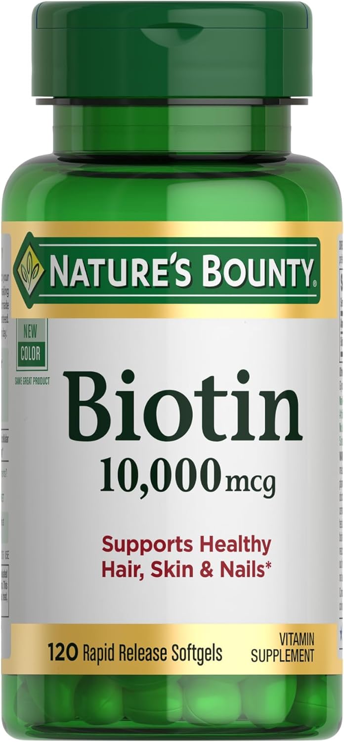 Nature's Bounty Biotina 10.000 mcg, 250 Cápsulas Blandas de Liberación Rápida