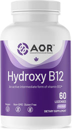 AOR Hydroxy B12 1000 mcg – 60 Comprimidos Veganos de Hidroxocobalamina