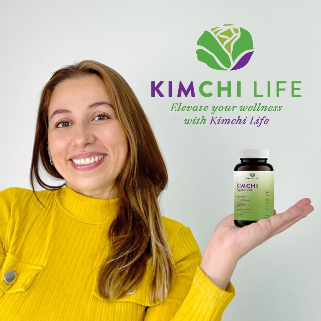 Kimchi Life – Cápsulas de Kimchi Fermentado Premium – Probióticos Veganos para la Salud Intestinal y el Sistema Inmunitario
