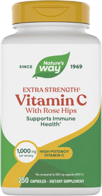 Nature's Way Vitamin C con Escaramujo Extra Fuerte - 1000 mg por dosis - 250 cápsulas