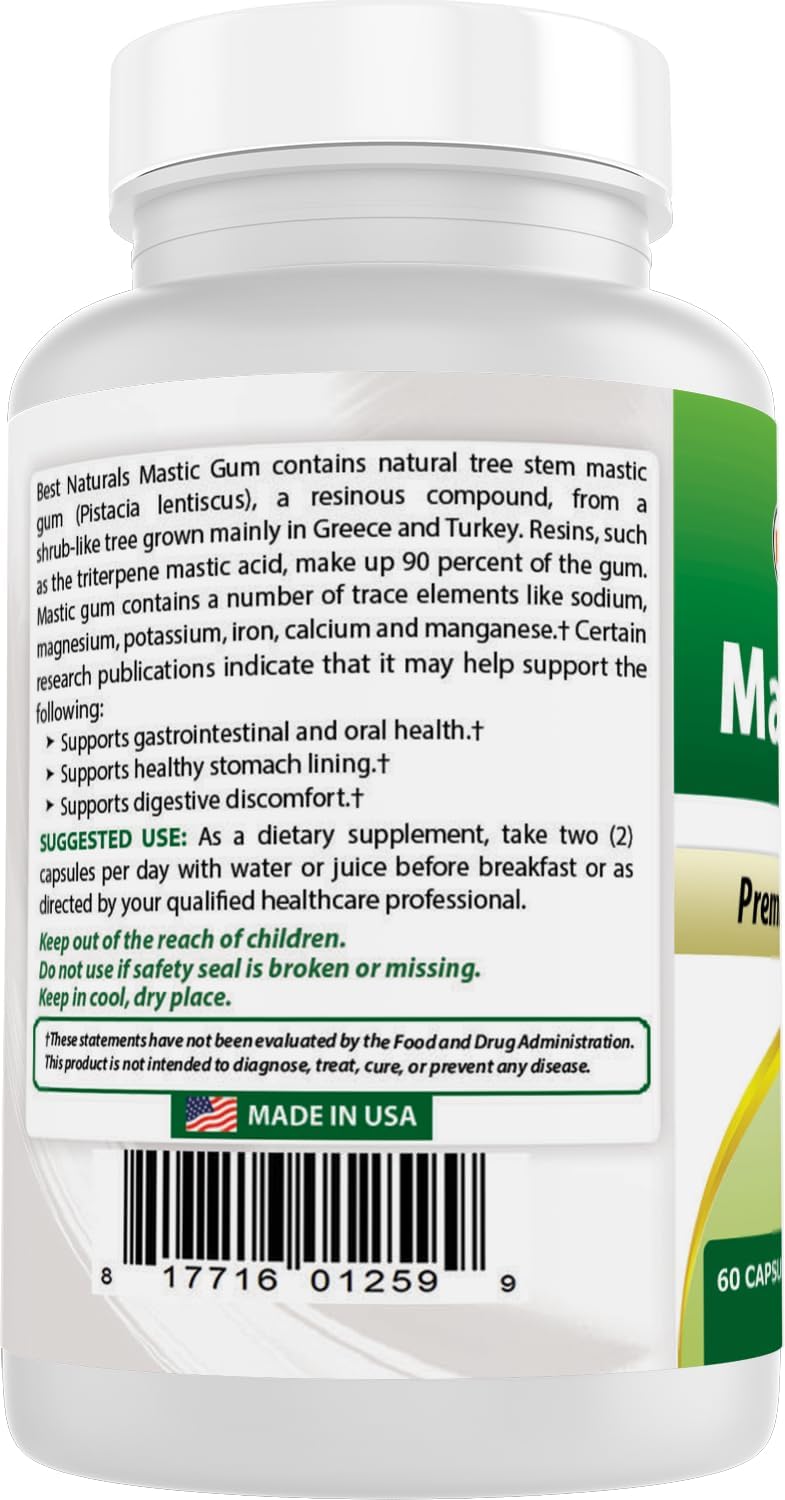 Best Naturals Mastic Gum 500 mg 60 Cápsulas
