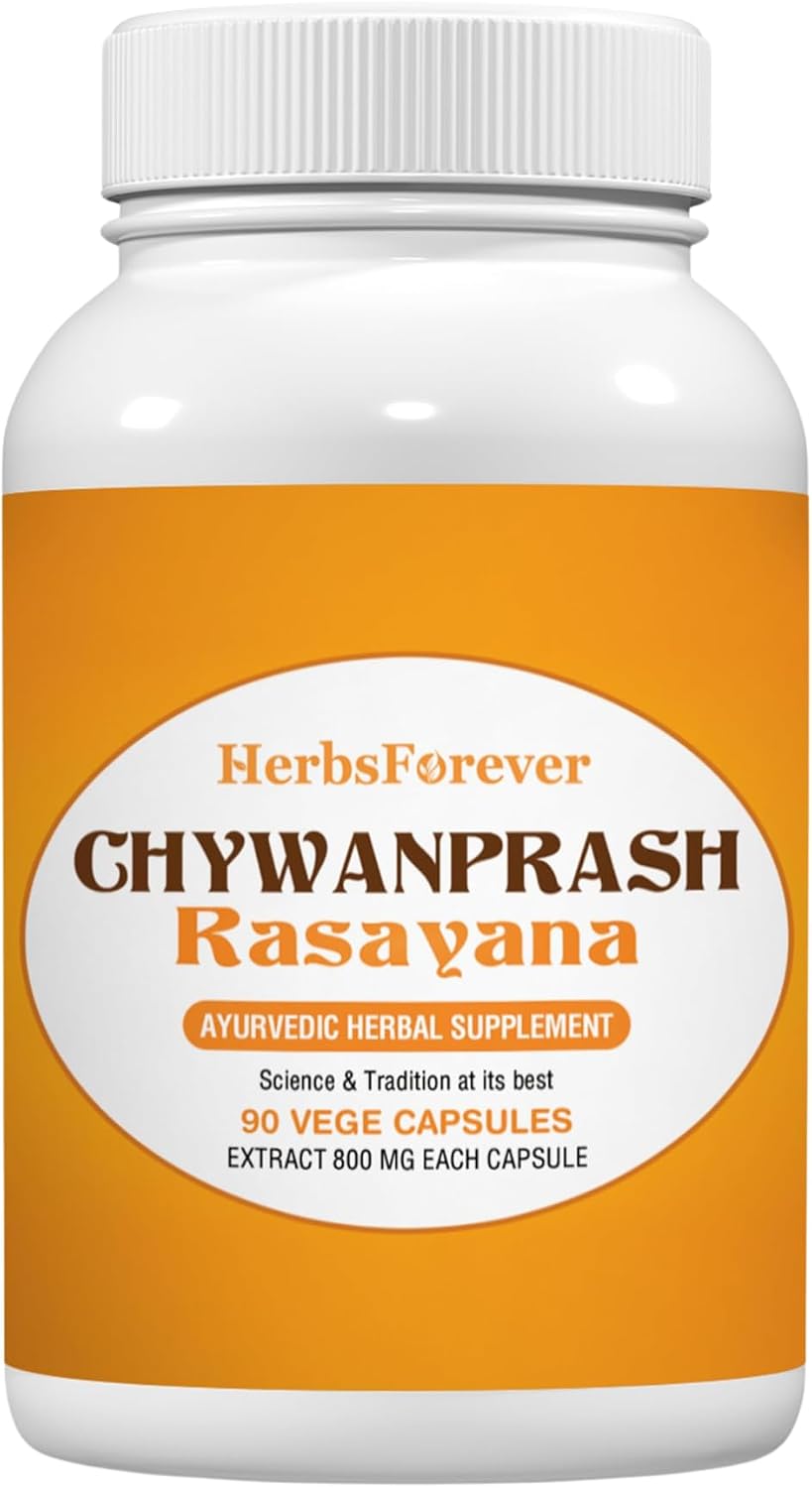 Chywanprash Cápsulas – Suplemento Ayurvédico para la Vitalidad y Energía, 90 Cápsulas Vegetarianas