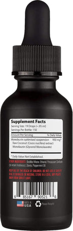 Monolaurin Extracto Líquido 950 mg, 118 ml, 150 Dosis - Lyfetrition