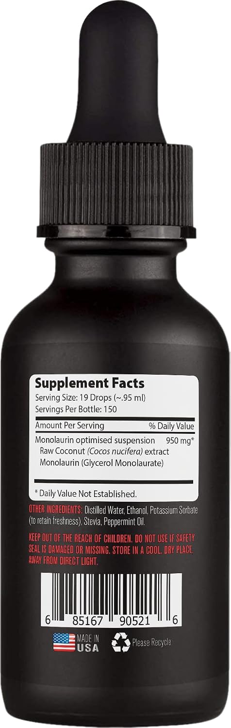 Monolaurin Extracto Líquido 950 mg, 118 ml, 150 Dosis - Lyfetrition