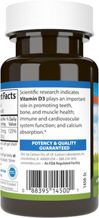 Carlson - Vitamina D3 1000 IU (25 mcg) - 60 Cápsulas Blandas