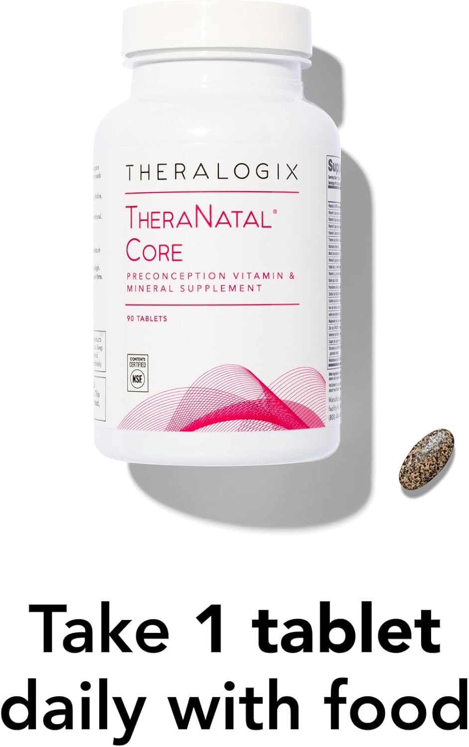 Theralogix TheraNatal Core - Suplemento vitamínico preconcepción - 90 comprimidos